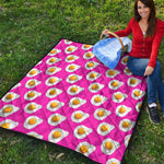 Pink Fried Eggs Pattern Print Quilt