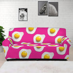 Pink Fried Eggs Pattern Print Sofa Cover