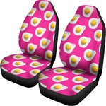 Pink Fried Eggs Pattern Print Universal Fit Car Seat Covers