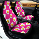Pink Fried Eggs Pattern Print Universal Fit Car Seat Covers