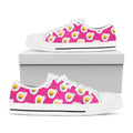 Pink Fried Eggs Pattern Print White Low Top Sneakers