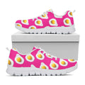 Pink Fried Eggs Pattern Print White Running Shoes