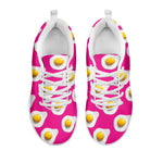 Pink Fried Eggs Pattern Print White Sneakers