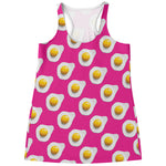 Pink Fried Eggs Pattern Print Women's Racerback Tank Top
