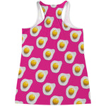 Pink Fried Eggs Pattern Print Women's Racerback Tank Top
