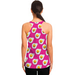 Pink Fried Eggs Pattern Print Women's Racerback Tank Top
