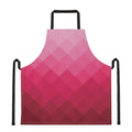 Pink Geometric Square Pattern Print Apron