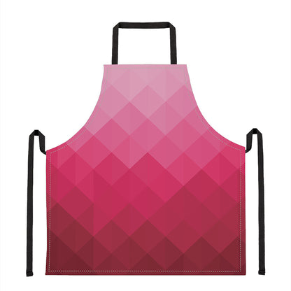 Pink Geometric Square Pattern Print Apron