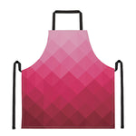 Pink Geometric Square Pattern Print Apron