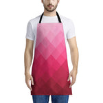 Pink Geometric Square Pattern Print Apron