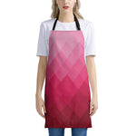 Pink Geometric Square Pattern Print Apron