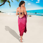 Pink Geometric Square Pattern Print Beach Sarong Wrap