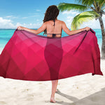 Pink Geometric Square Pattern Print Beach Sarong Wrap