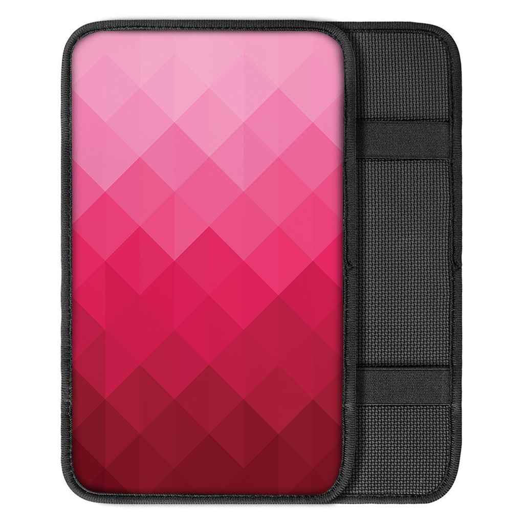Pink Geometric Square Pattern Print Car Center Console Cover