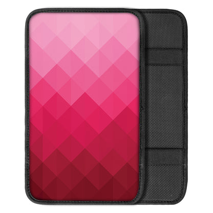 Pink Geometric Square Pattern Print Car Center Console Cover