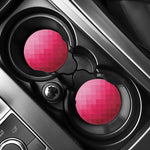 Pink Geometric Square Pattern Print Car Coasters