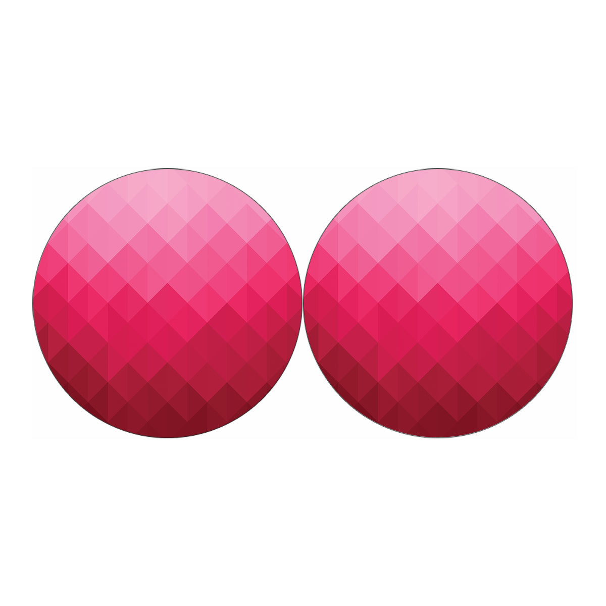 Pink Geometric Square Pattern Print Car Coasters