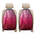 Pink Geometric Square Pattern Print Car Seat Organizers