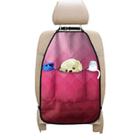 Pink Geometric Square Pattern Print Car Seat Organizers