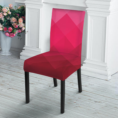 Pink Geometric Square Pattern Print Dining Chair Slipcover