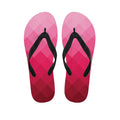 Pink Geometric Square Pattern Print Flip Flops