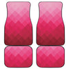 Pink Geometric Square Pattern Print Front and Back Car Floor Mats