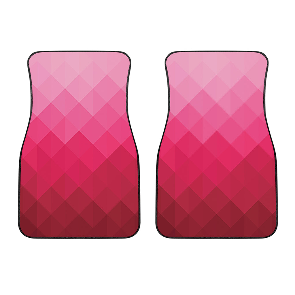 Pink Geometric Square Pattern Print Front Car Floor Mats