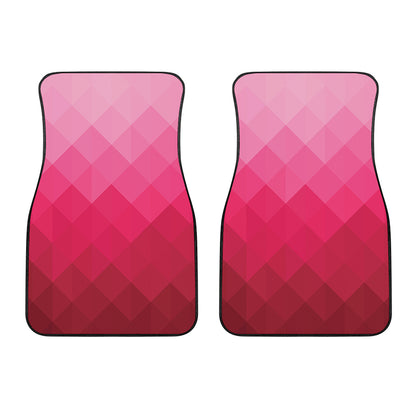 Pink Geometric Square Pattern Print Front Car Floor Mats