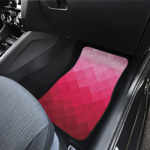 Pink Geometric Square Pattern Print Front Car Floor Mats