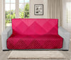 Pink Geometric Square Pattern Print Futon Protector