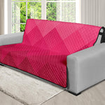 Pink Geometric Square Pattern Print Futon Protector