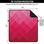 Pink Geometric Square Pattern Print Futon Protector