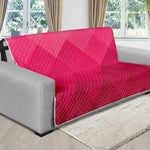 Pink Geometric Square Pattern Print Futon Protector