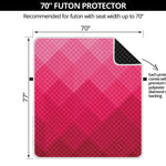 Pink Geometric Square Pattern Print Futon Protector