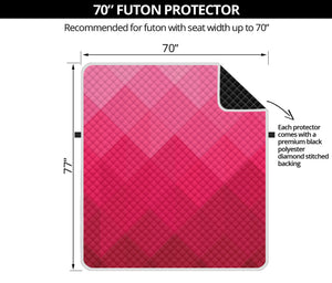 Pink Geometric Square Pattern Print Futon Protector