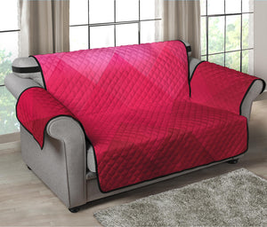 Pink Geometric Square Pattern Print Loveseat Protector