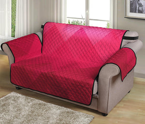 Pink Geometric Square Pattern Print Loveseat Protector