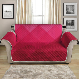 Pink Geometric Square Pattern Print Loveseat Protector