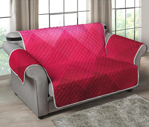 Pink Geometric Square Pattern Print Loveseat Protector