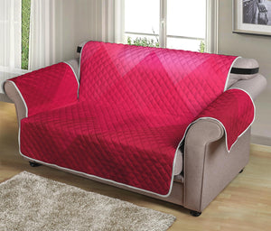 Pink Geometric Square Pattern Print Loveseat Protector