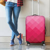 Pink Geometric Square Pattern Print Luggage Cover