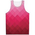 Pink Geometric Square Pattern Print Men's Tank Top