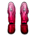 Pink Geometric Square Pattern Print Muay Thai Shin Guards