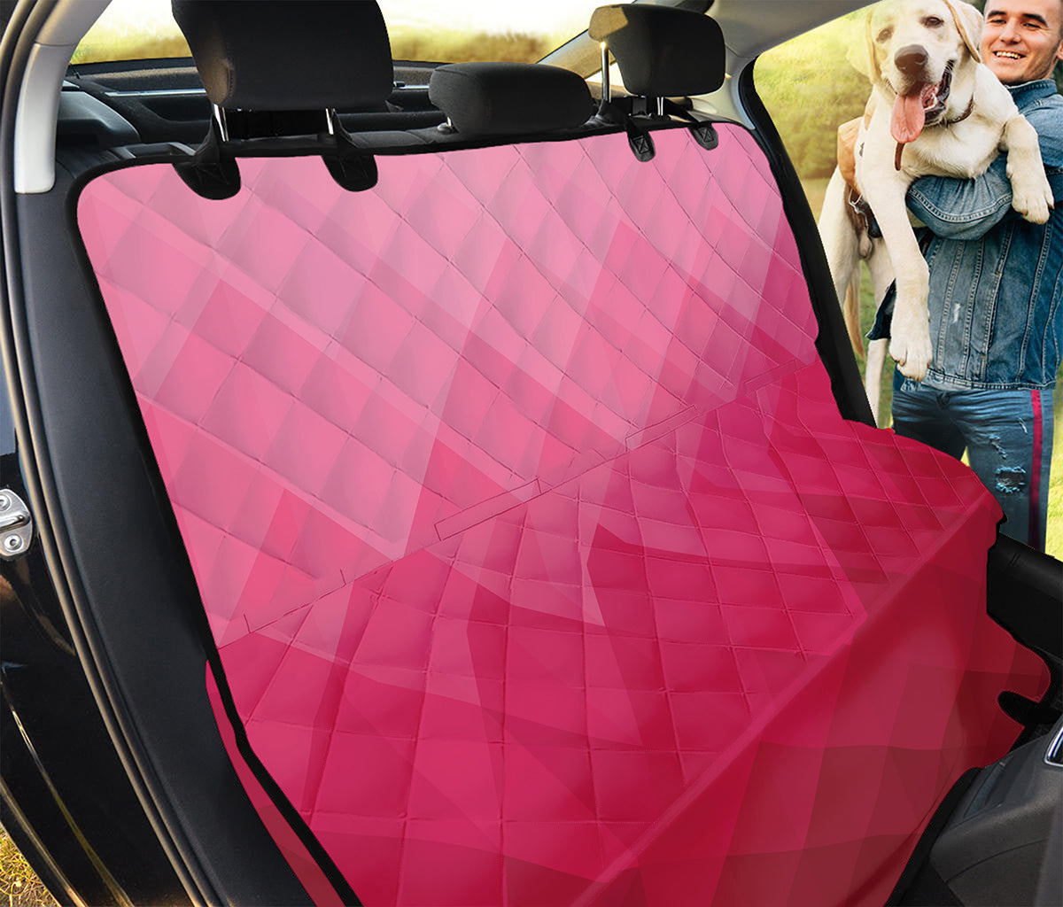 Pink Geometric Square Pattern Print Pet Car Back Seat Cover
