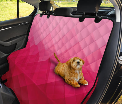 Pink Geometric Square Pattern Print Pet Car Back Seat Cover