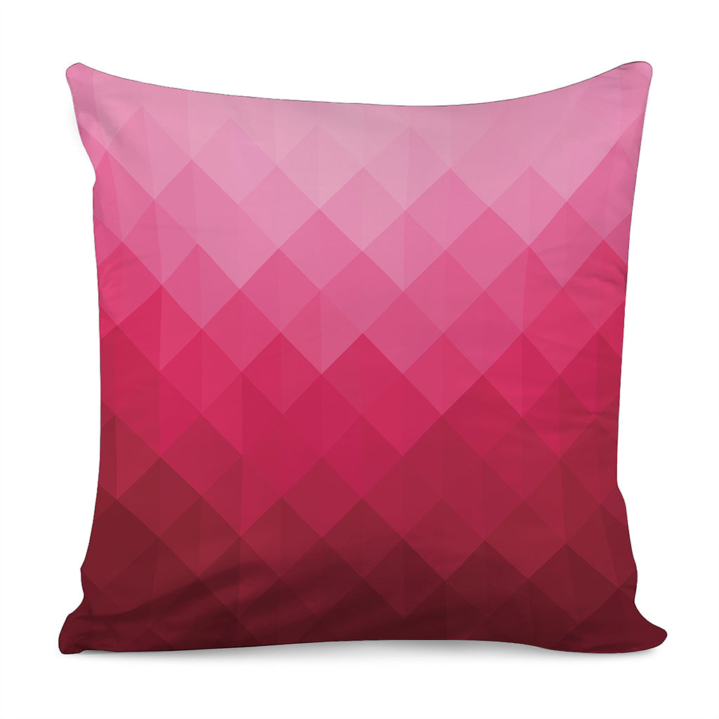 Pink Geometric Square Pattern Print Pillow Cover