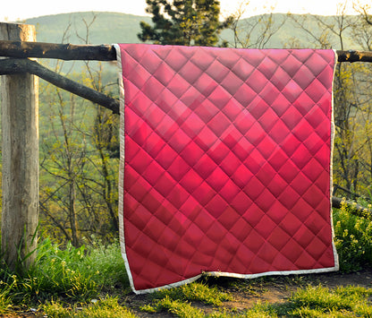 Pink Geometric Square Pattern Print Quilt