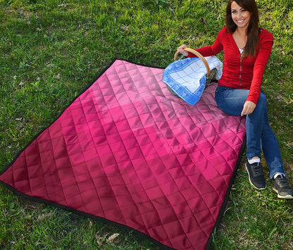 Pink Geometric Square Pattern Print Quilt