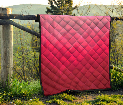Pink Geometric Square Pattern Print Quilt
