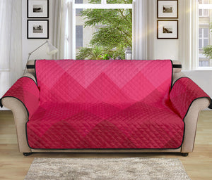 Pink Geometric Square Pattern Print Sofa Protector